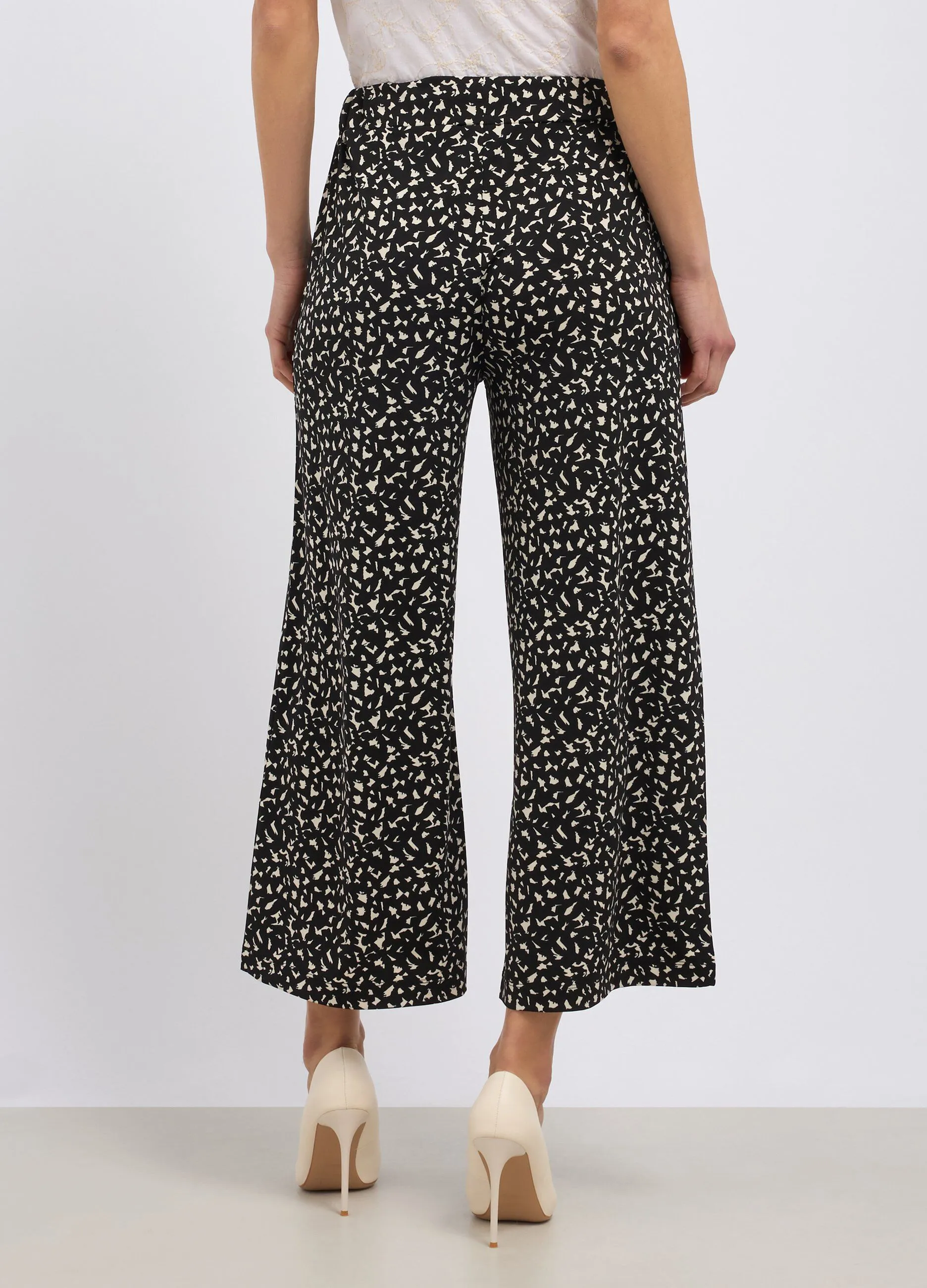Pantaloni palazzo con stampa donna