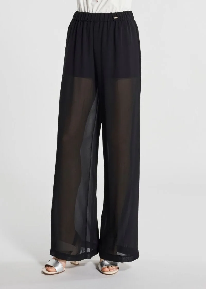 Pantaloni palazzo in georgette