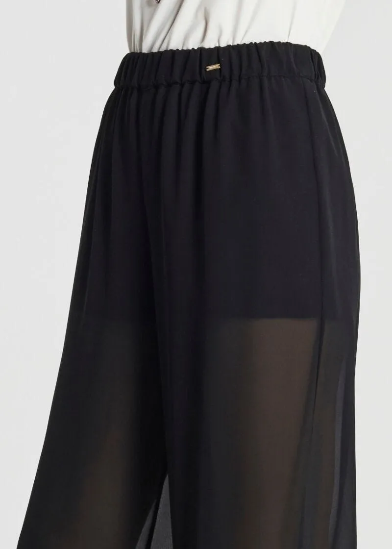 Pantaloni palazzo in georgette