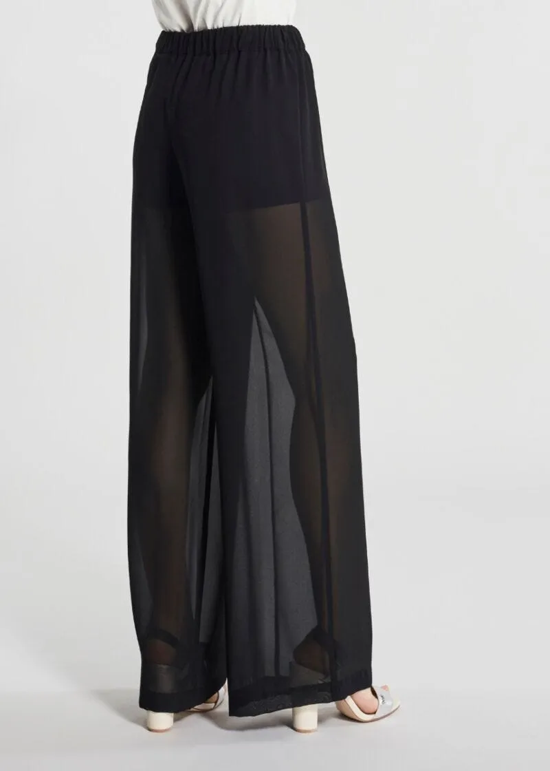 Pantaloni palazzo in georgette