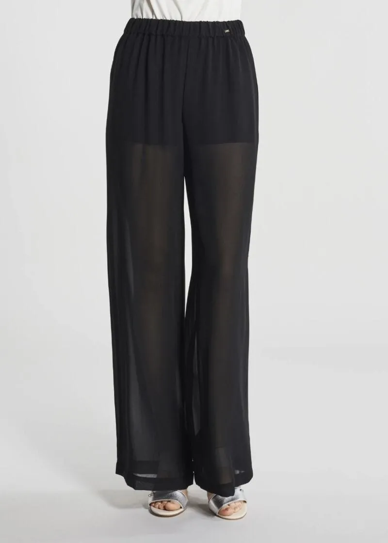 Pantaloni palazzo in georgette
