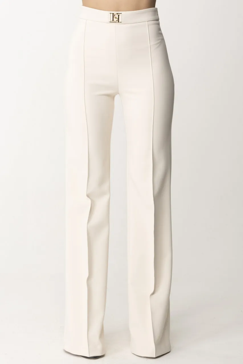 Pantaloni palazzo stretch Burro