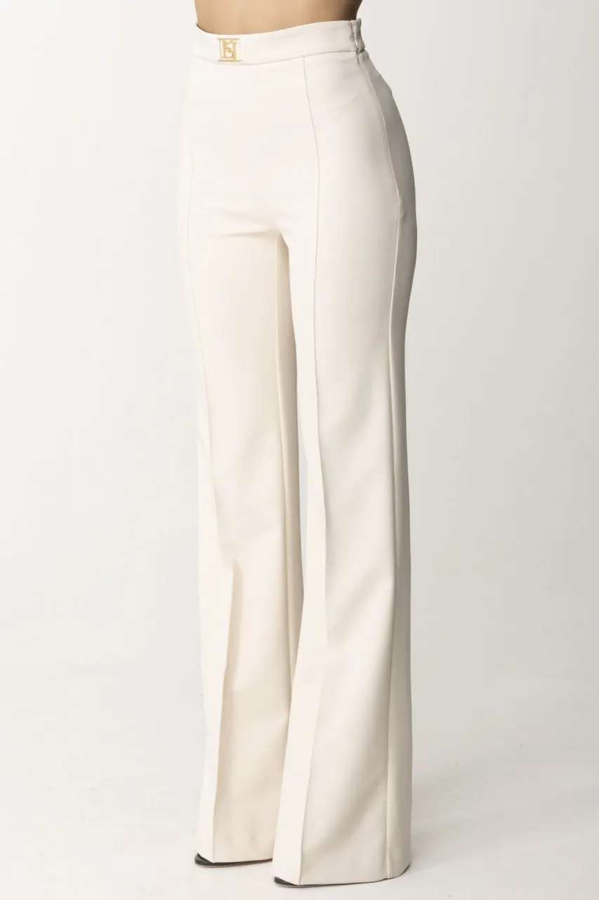 Pantaloni palazzo stretch Burro