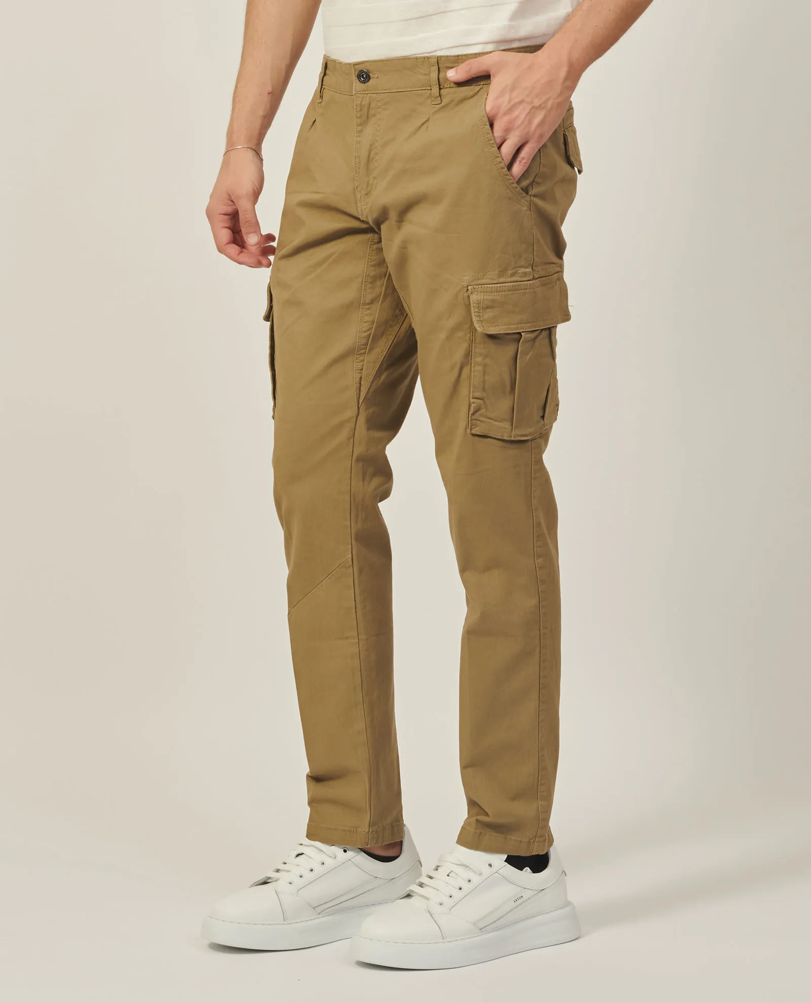 Pantaloni uomo Yes Zee modello cargo in cotone