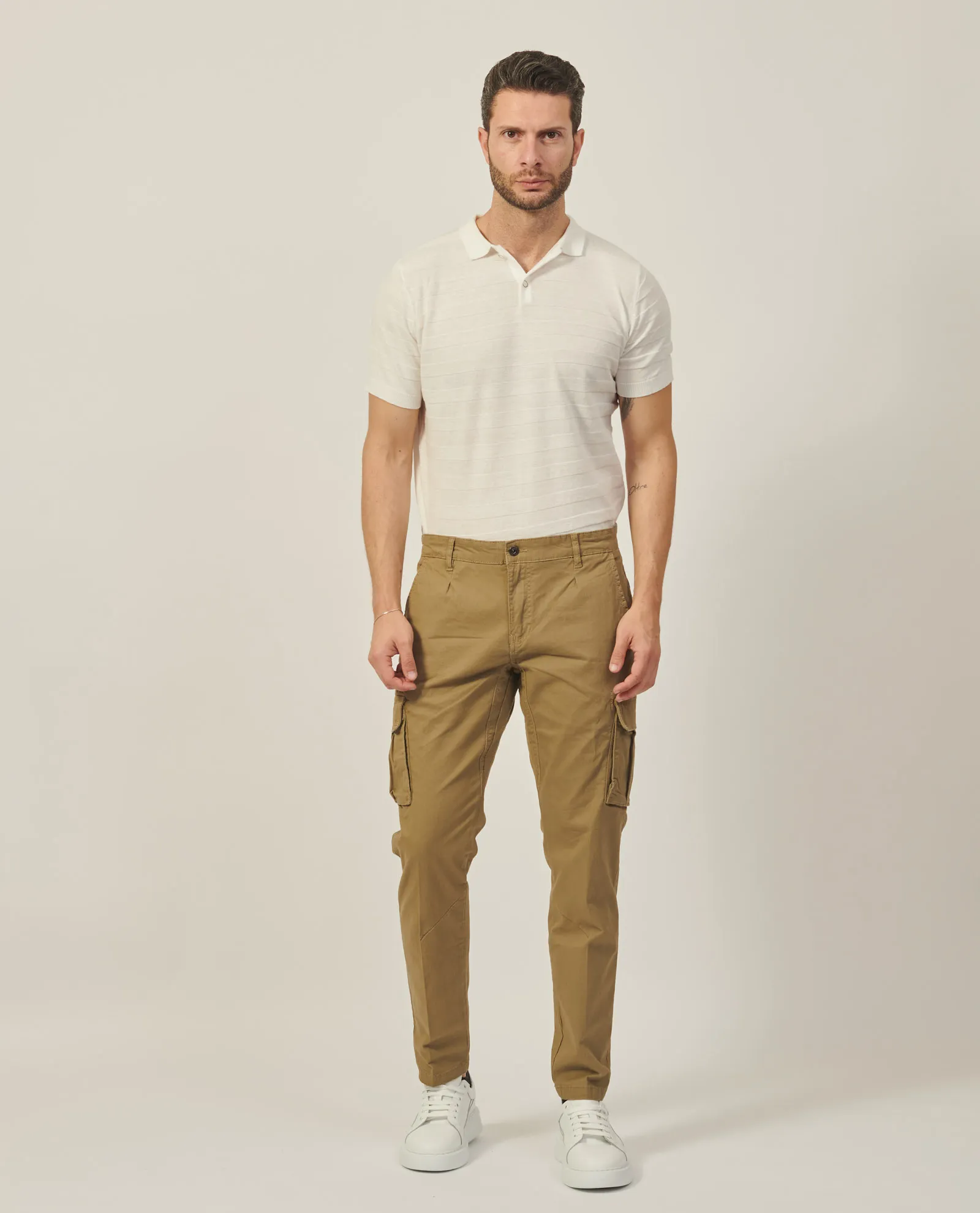 Pantaloni uomo Yes Zee modello cargo in cotone