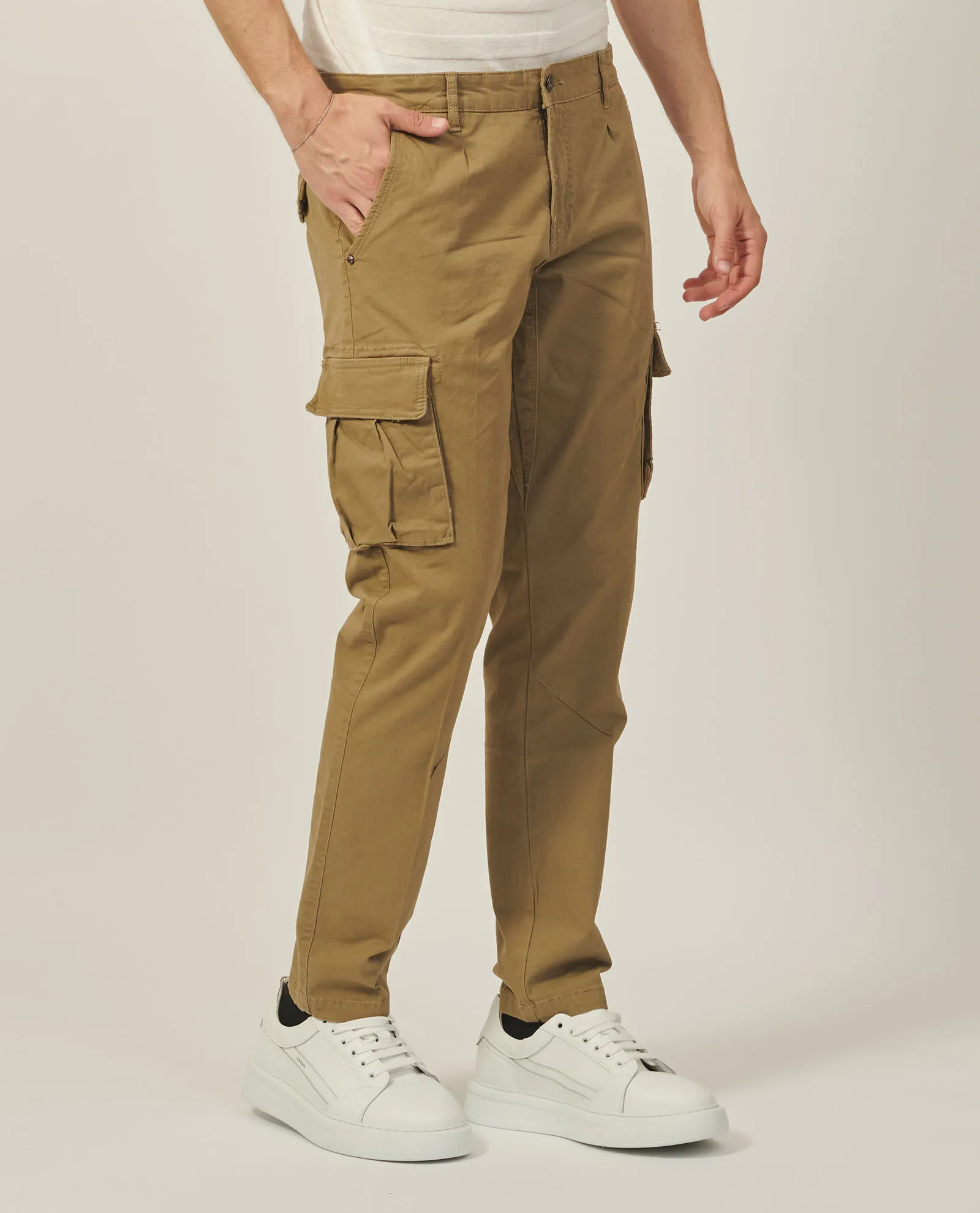 Pantaloni uomo Yes Zee modello cargo in cotone
