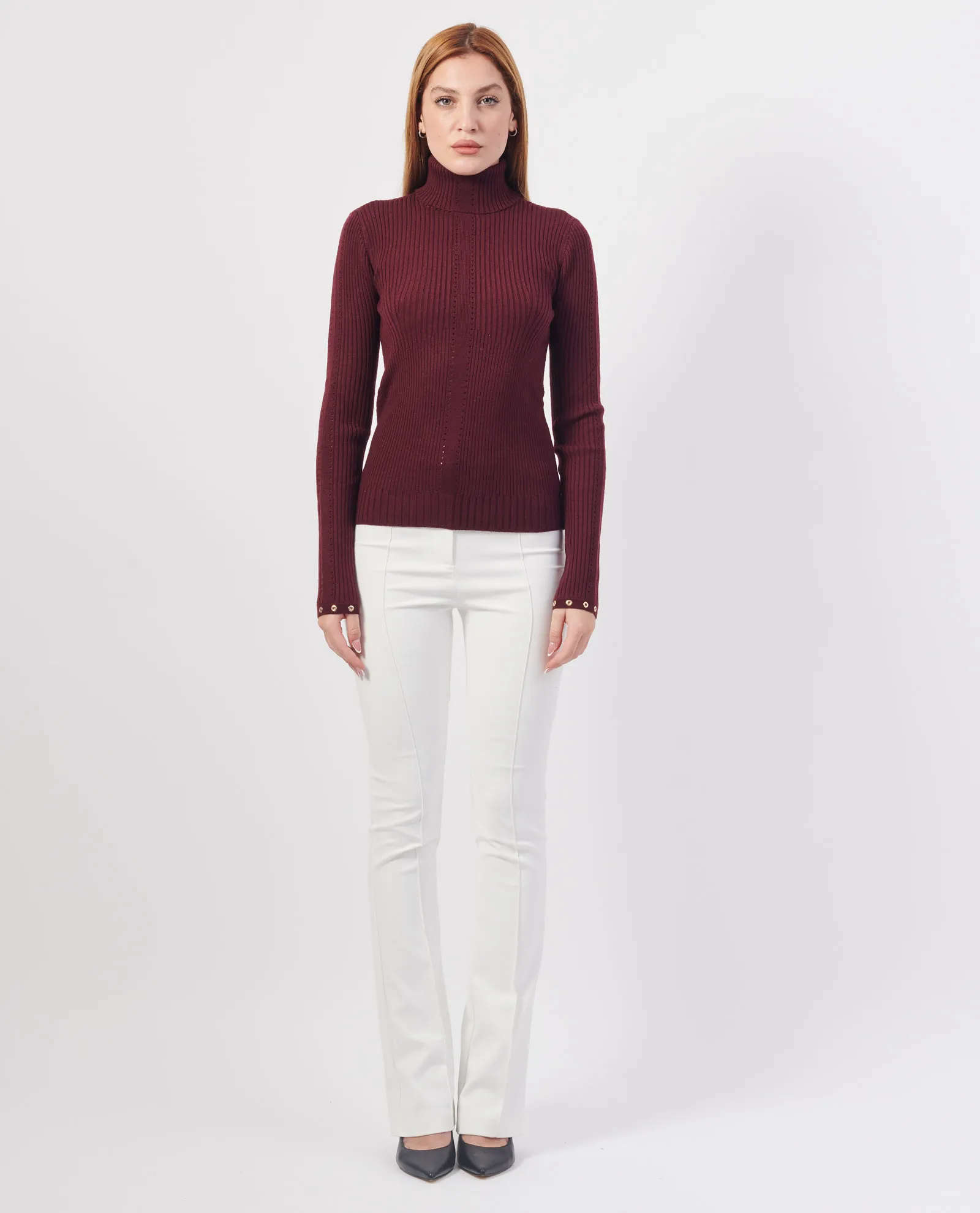 PATRIZIA PEPE      Maglia a collo alto in lana Essential Patrizia Pepe