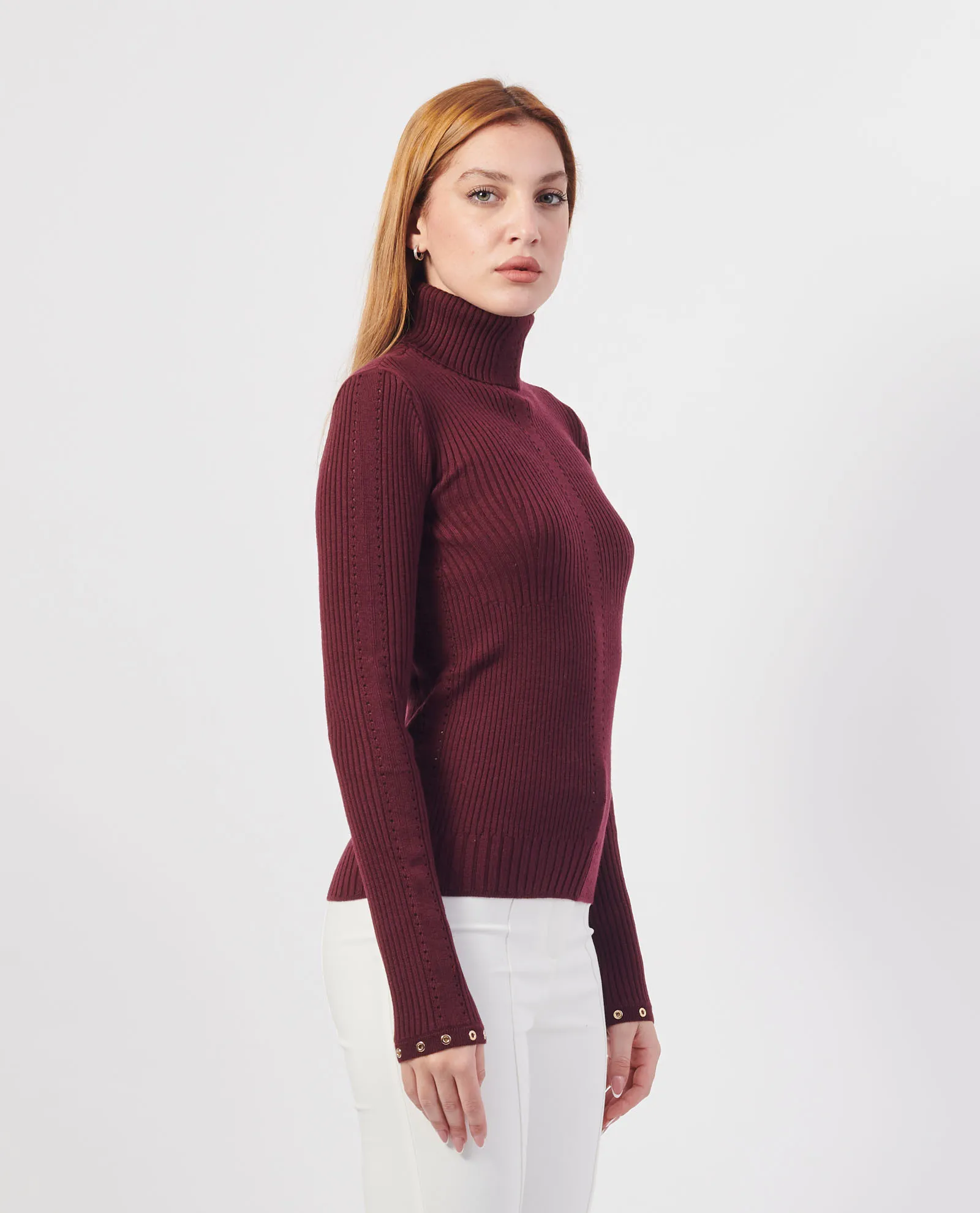 PATRIZIA PEPE      Maglia a collo alto in lana Essential Patrizia Pepe
