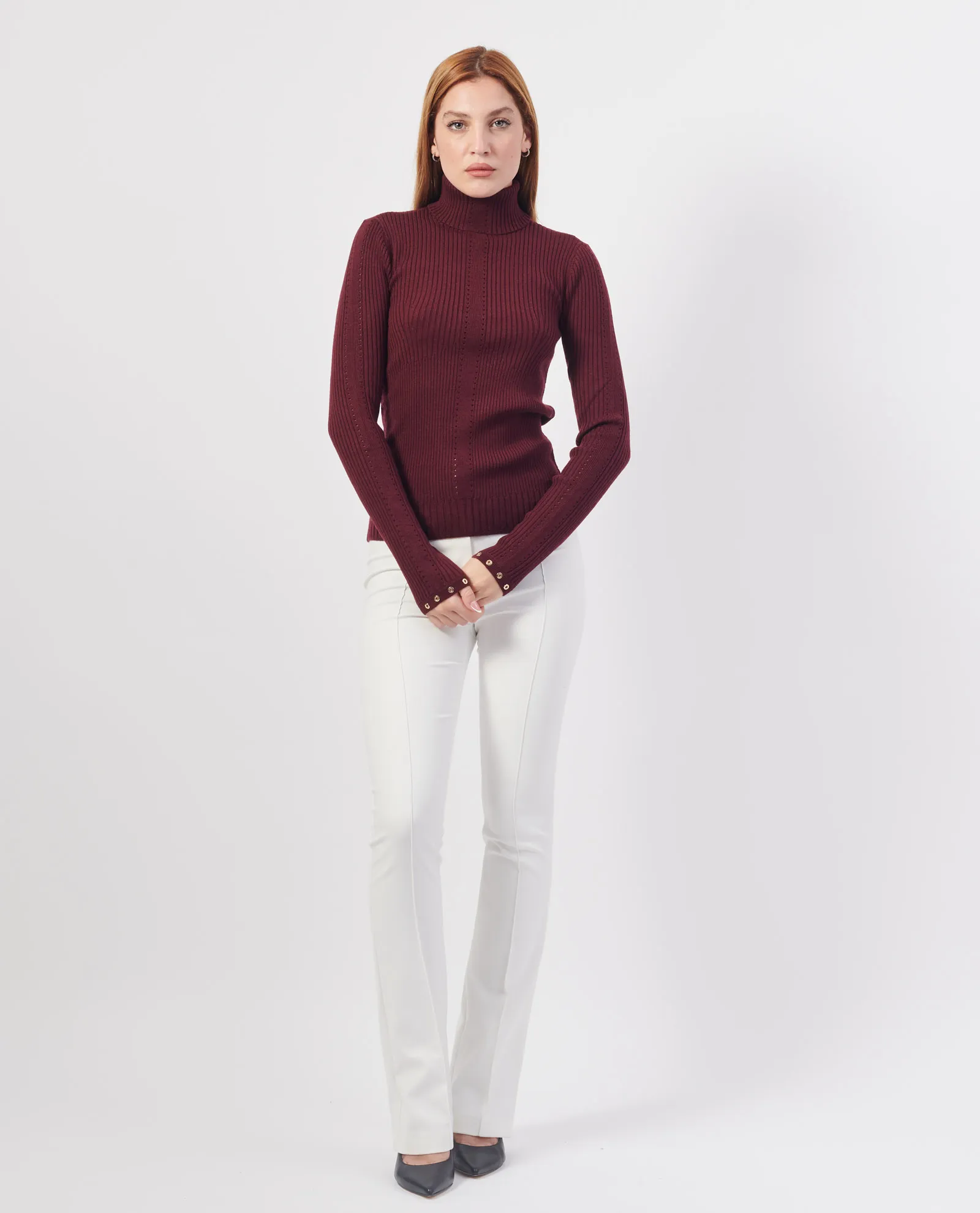 PATRIZIA PEPE      Maglia a collo alto in lana Essential Patrizia Pepe