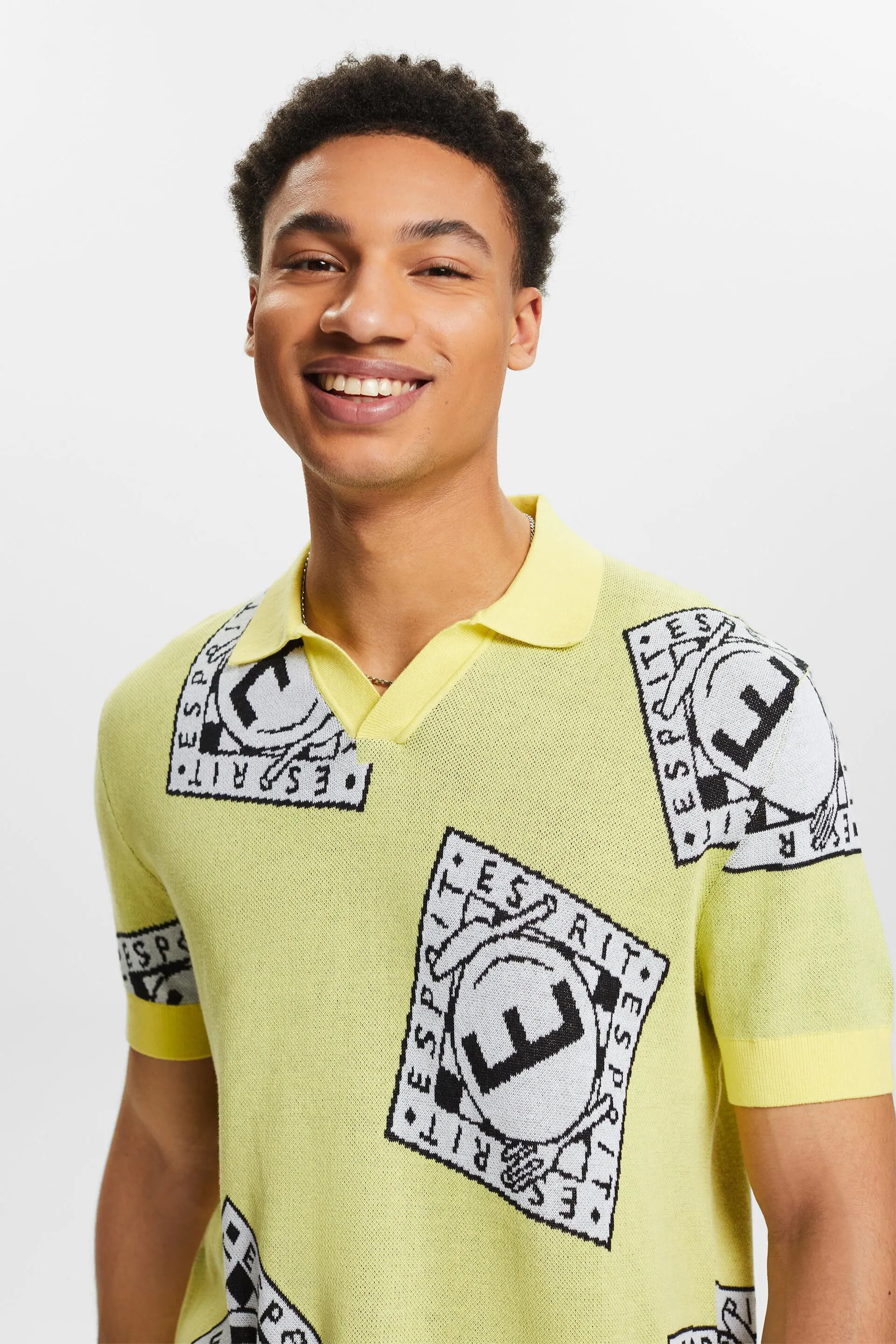 Polo con logo jacquard