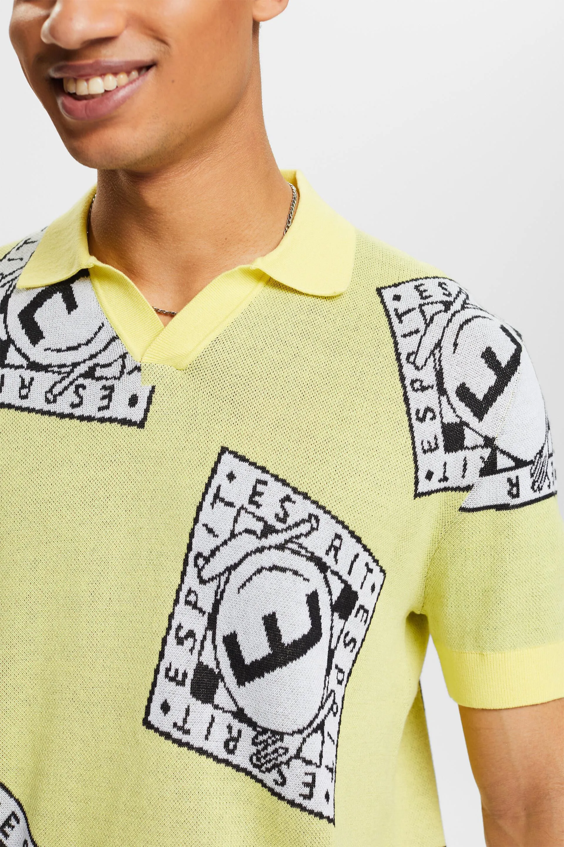 Polo con logo jacquard