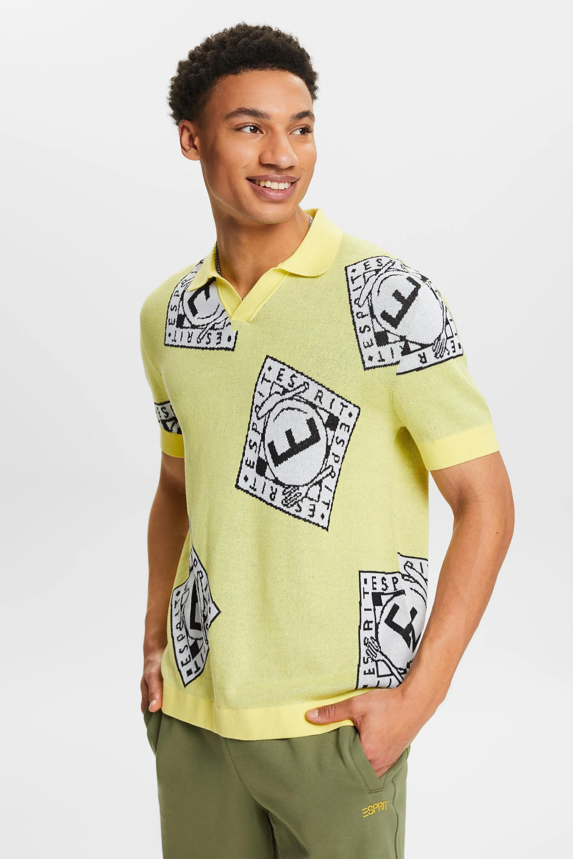 Polo con logo jacquard