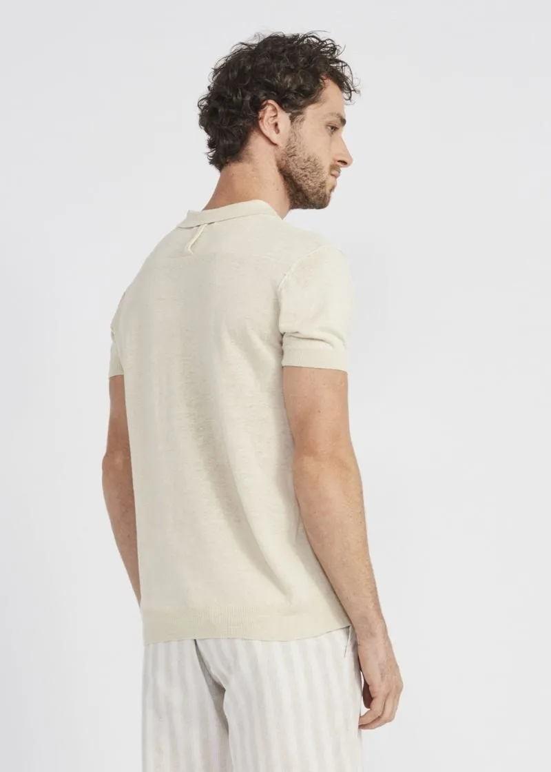 Polo in misto lino e cotone