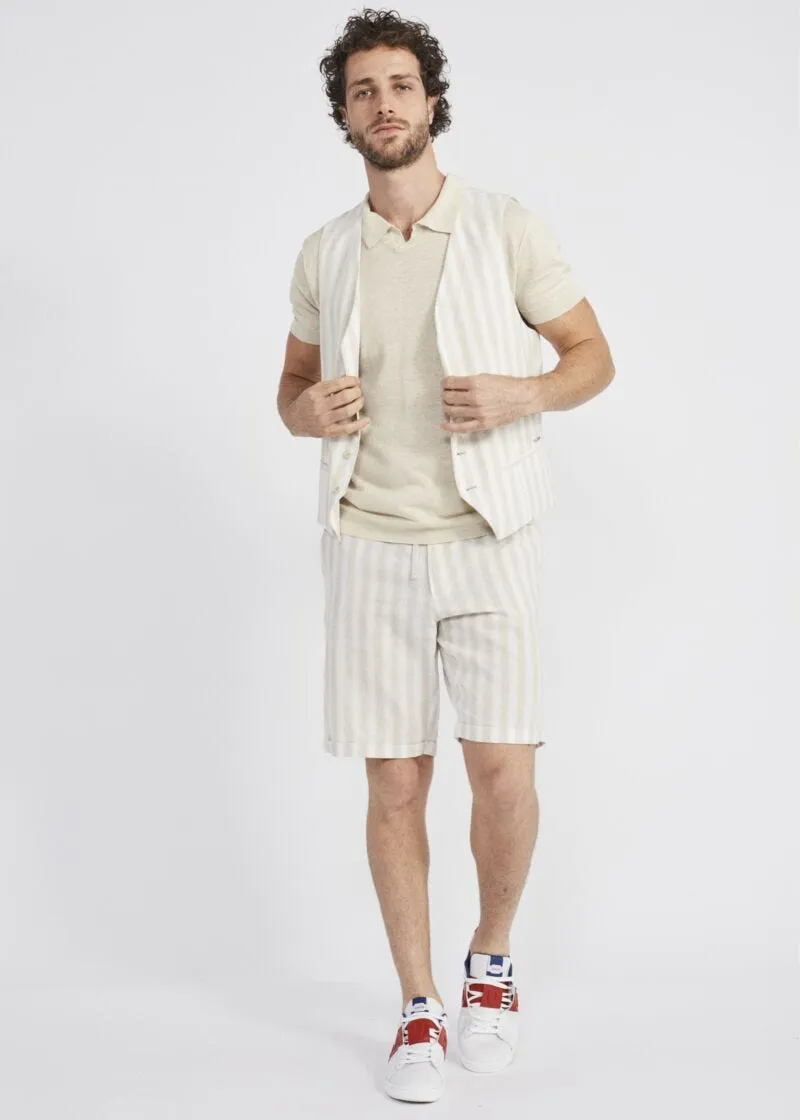 Polo in misto lino e cotone