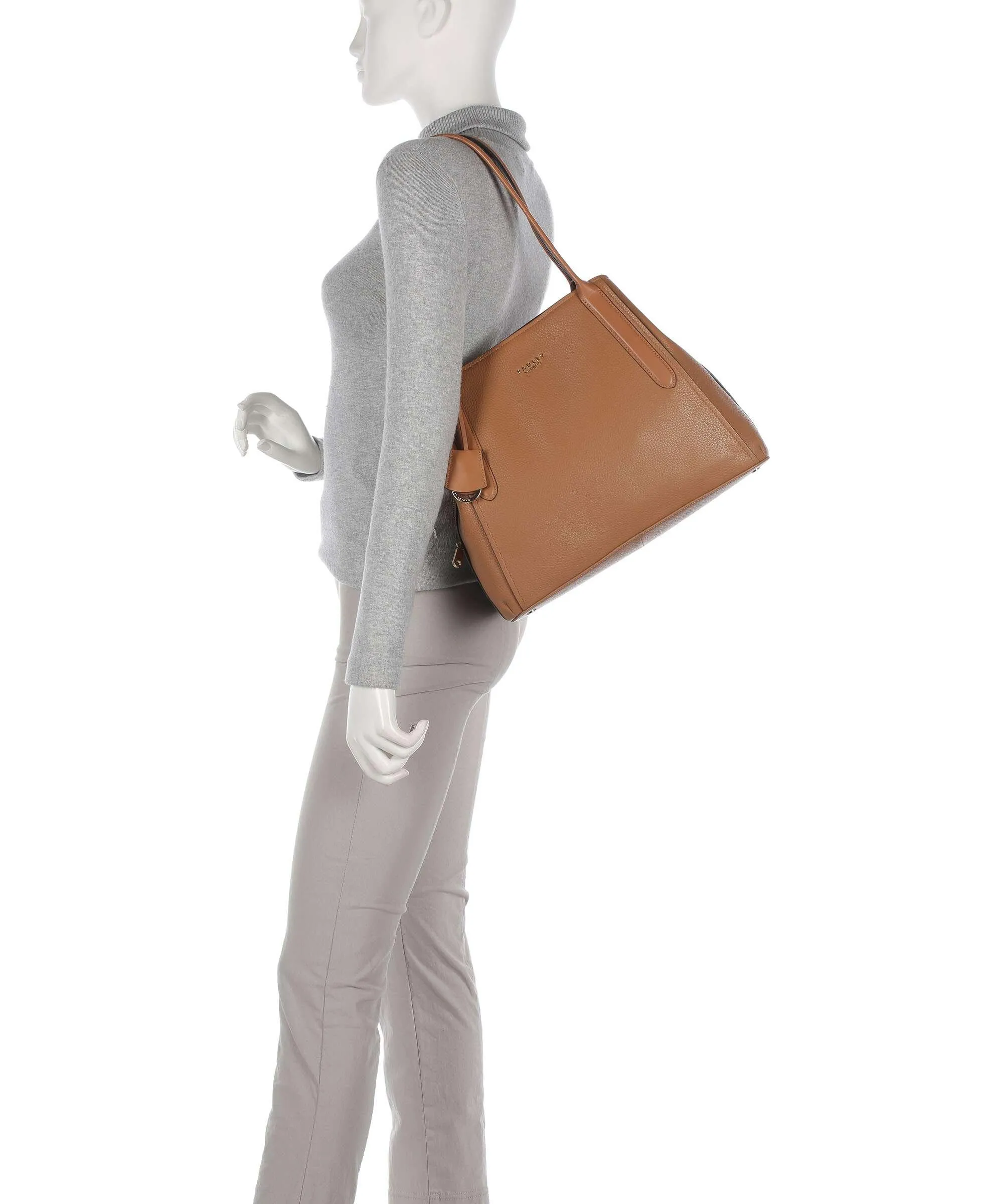  Radley London Baylis Road 2.0 Borsa a mano pelle di vacchetta grana marrone chiaro  