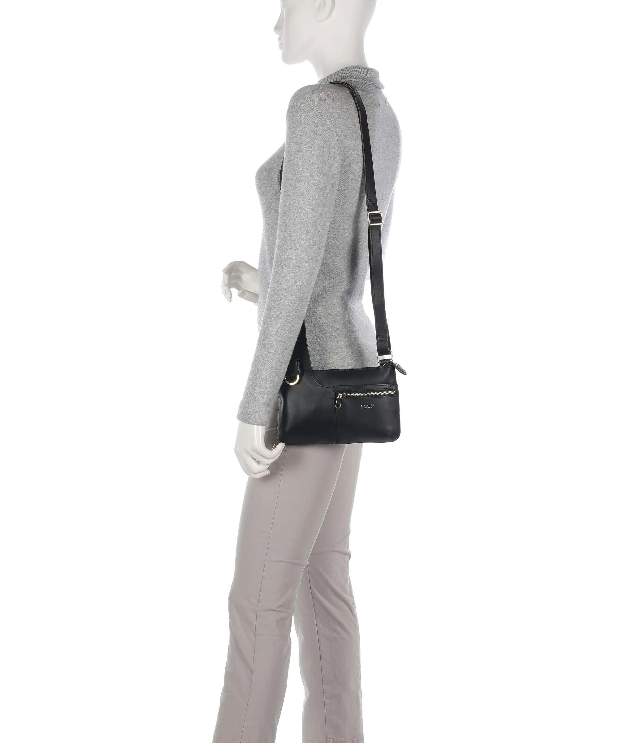  Radley London Pockets 2.0 Borsa a tracolla pelle a grana fine nero  
