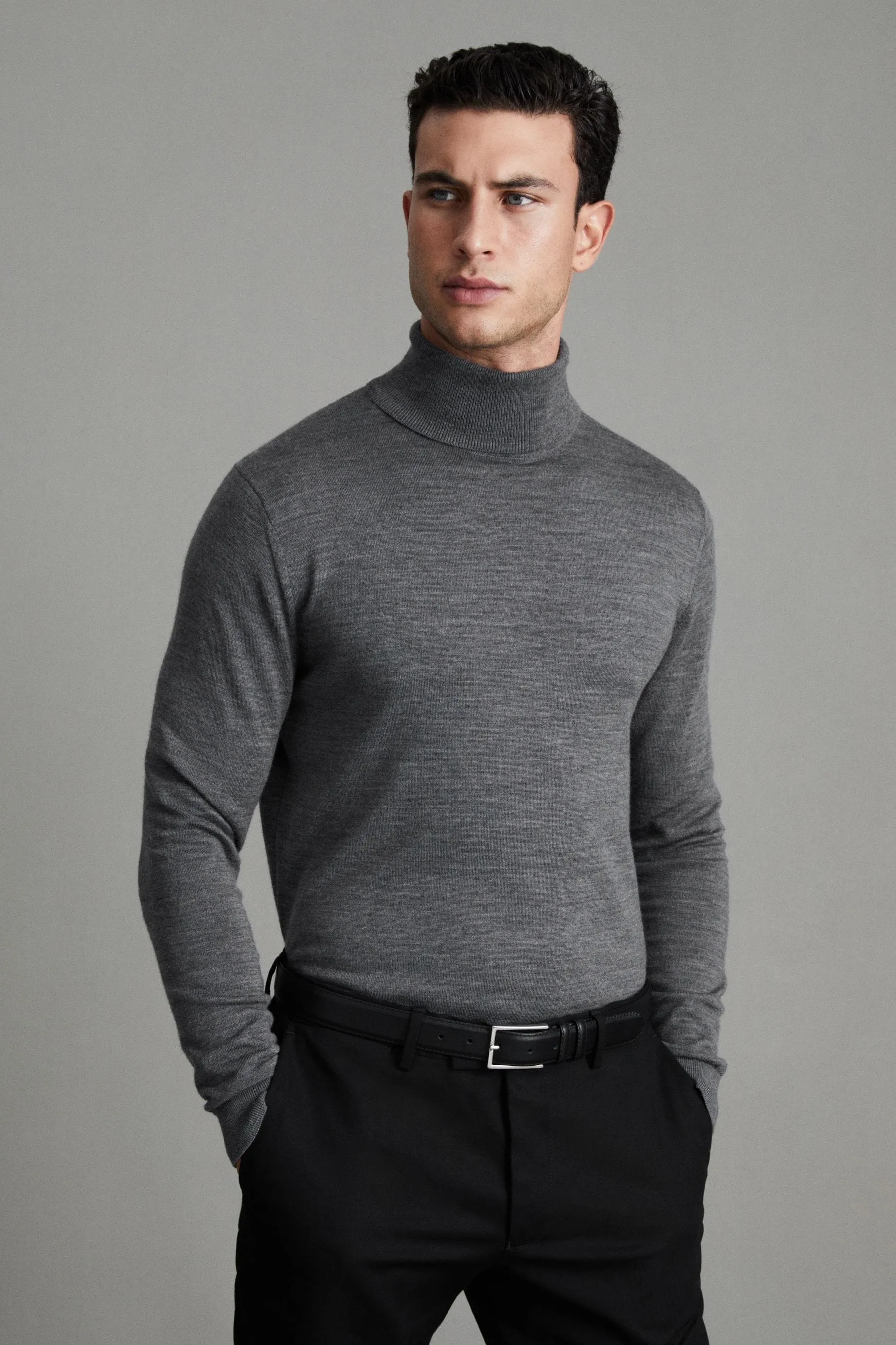 Reiss Caine Vestibilità attillata / Slim - Maglia a collo alto in lana merino    