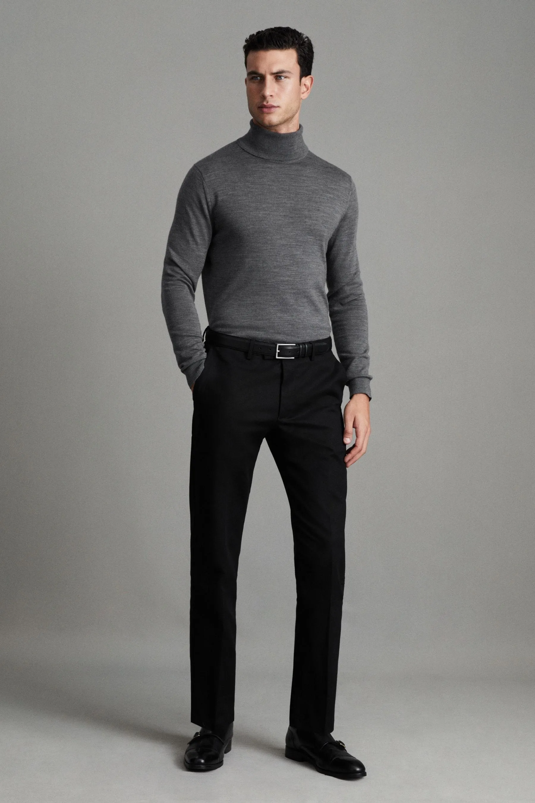 Reiss Caine Vestibilità attillata / Slim - Maglia a collo alto in lana merino    