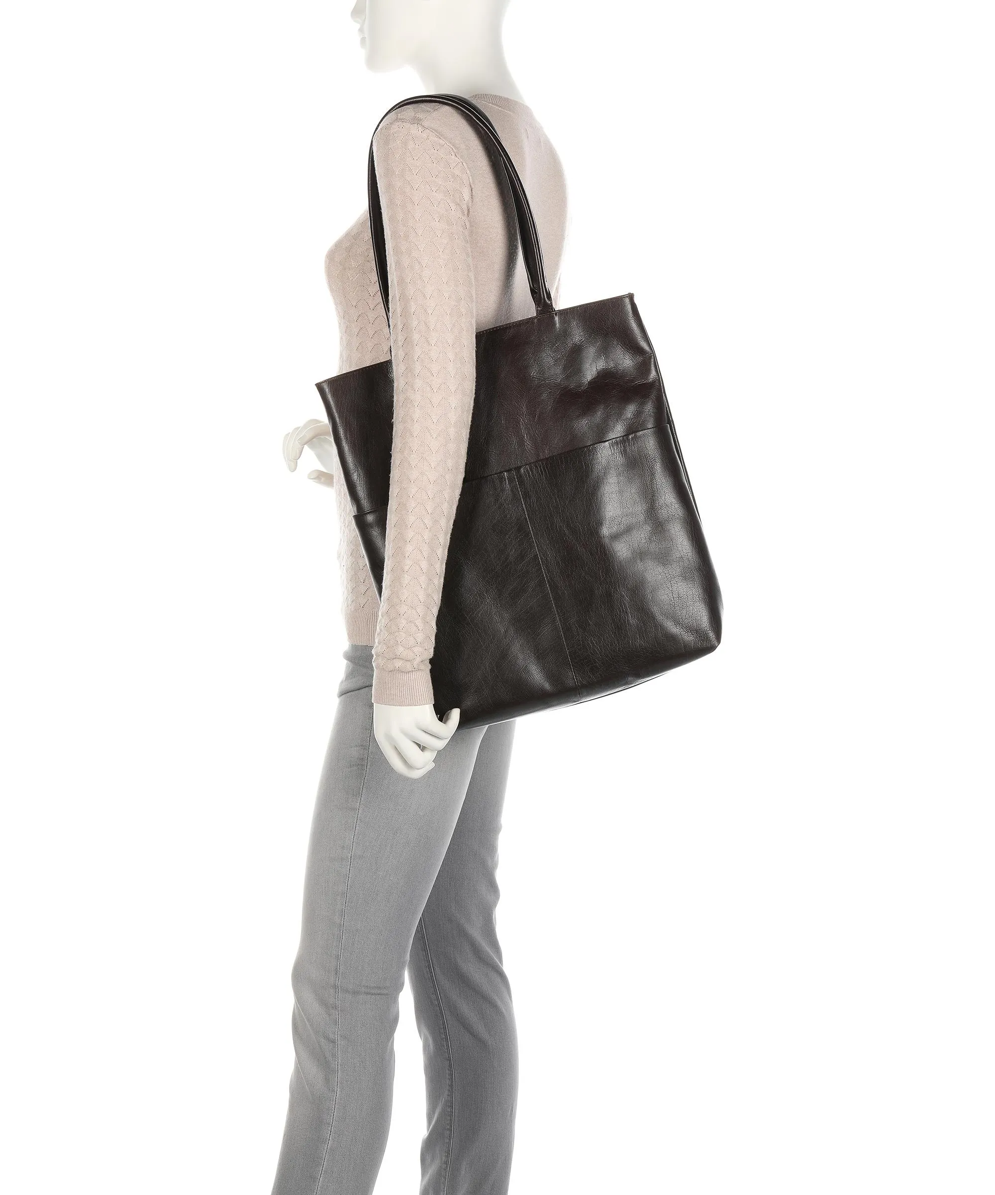 Royal RepubliQ Essential Borsa shopper pelle marrone scuro  
