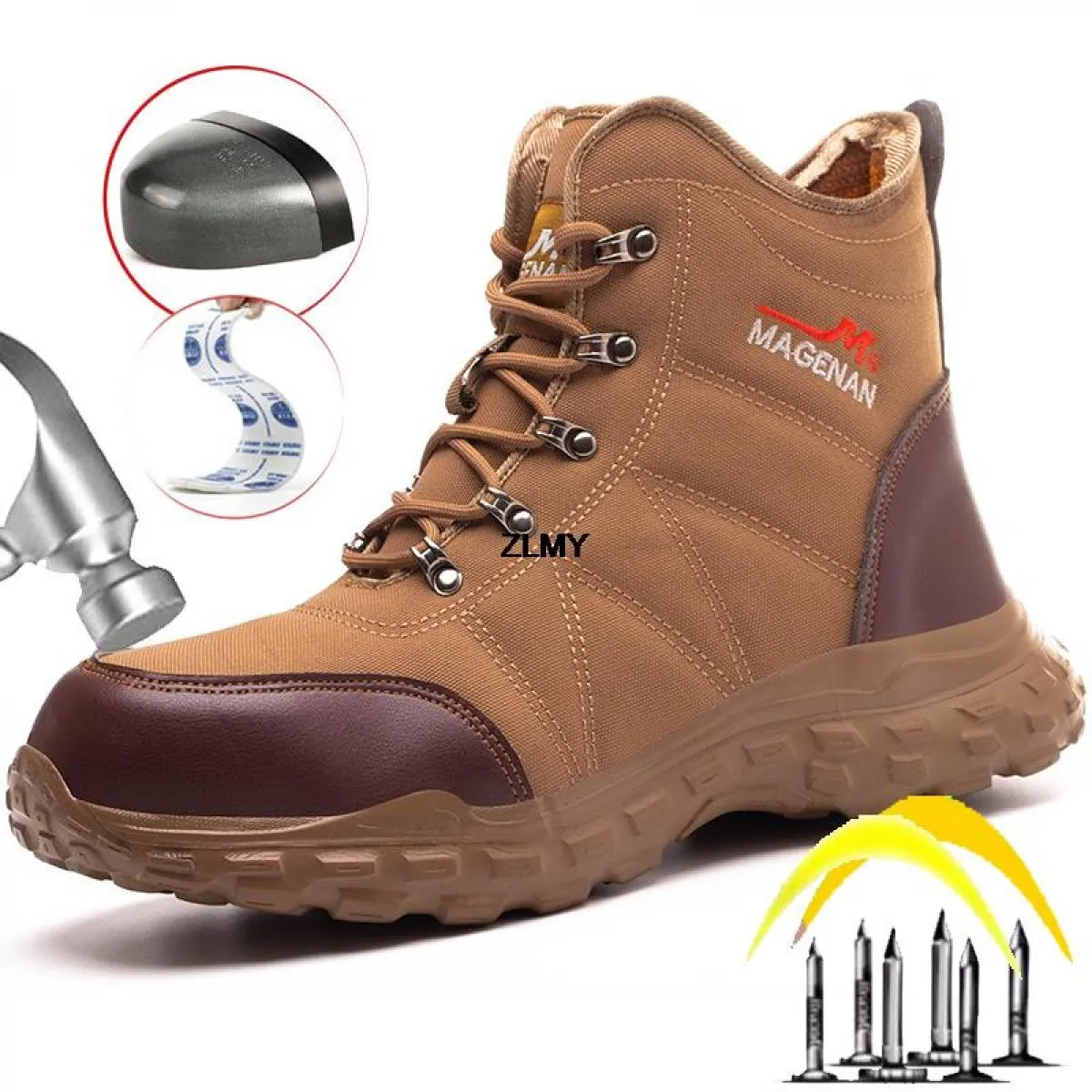 Scarpe da lavoro antinfortunistiche da uomo Scarpe da lavoro antinfortunistiche con punta in acciaio Stivali da lavoro antinfort