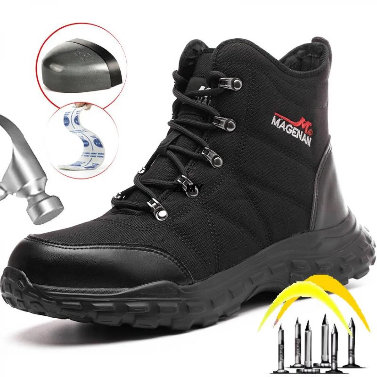 Scarpe da lavoro antinfortunistiche da uomo Scarpe da lavoro antinfortunistiche con punta in acciaio Stivali da lavoro antinfort