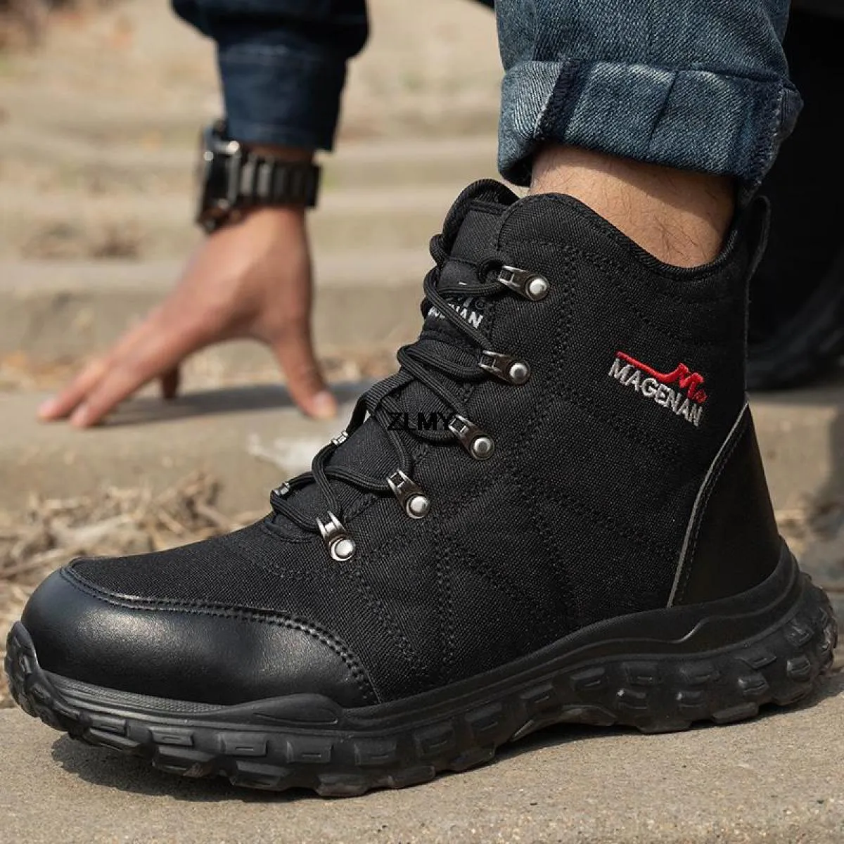 Scarpe da lavoro antinfortunistiche da uomo Scarpe da lavoro antinfortunistiche con punta in acciaio Stivali da lavoro antinfort
