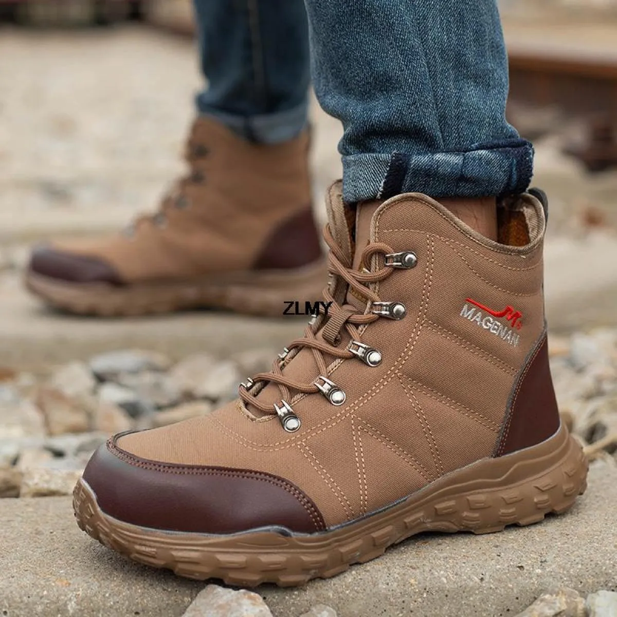 Scarpe da lavoro antinfortunistiche da uomo Scarpe da lavoro antinfortunistiche con punta in acciaio Stivali da lavoro antinfort