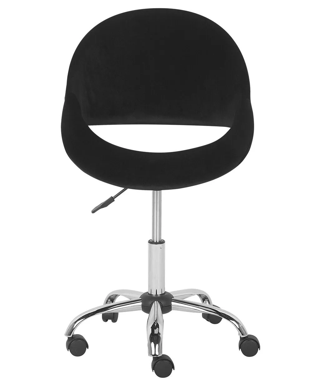 Sedia da ufficio con rotelle in velluto nero SELMA