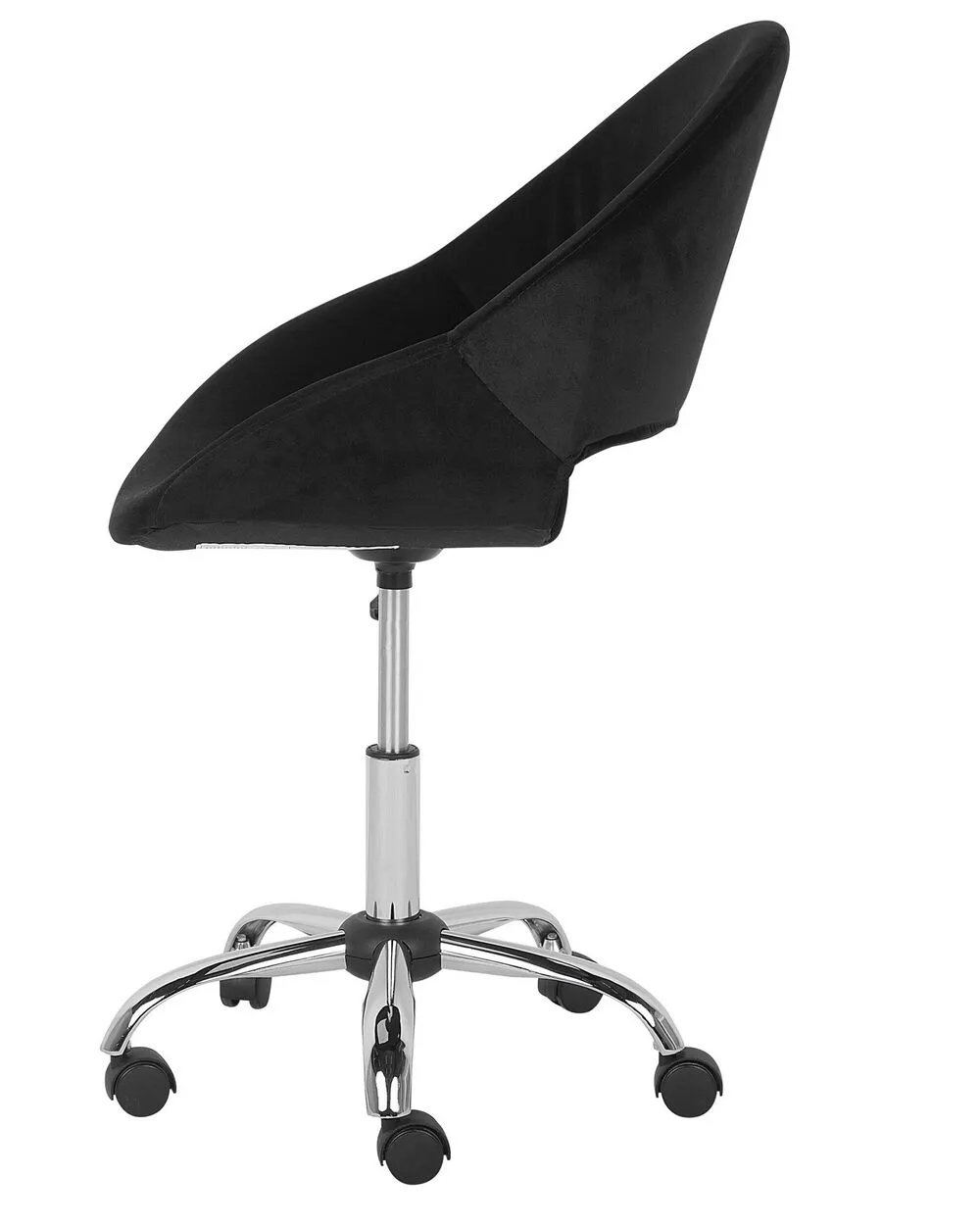 Sedia da ufficio con rotelle in velluto nero SELMA