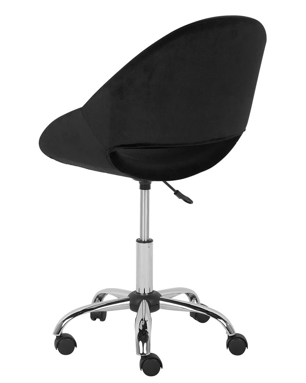 Sedia da ufficio con rotelle in velluto nero SELMA