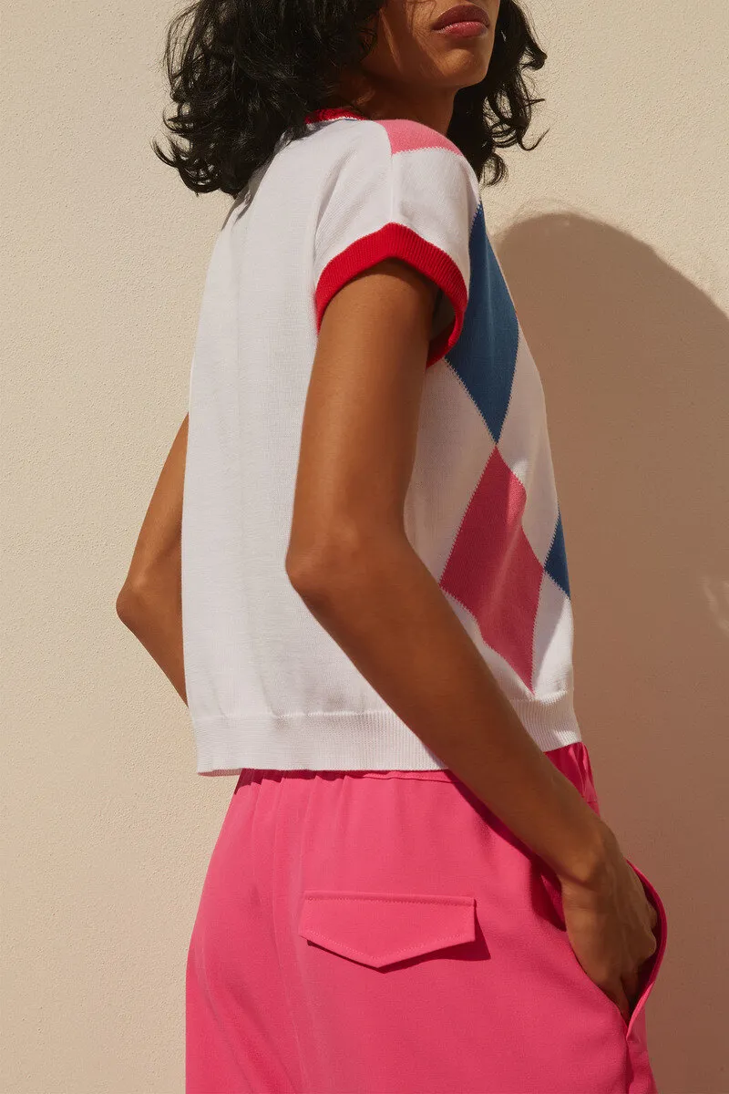 SEMICOUTURE Maglia rombi maniche corte