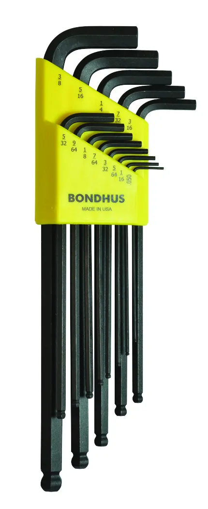 Set chiavi esagonali a L Bondhus, 13 pezzi, Imperiale, 0.050 → 3/8poll, con braccio Extra lungo