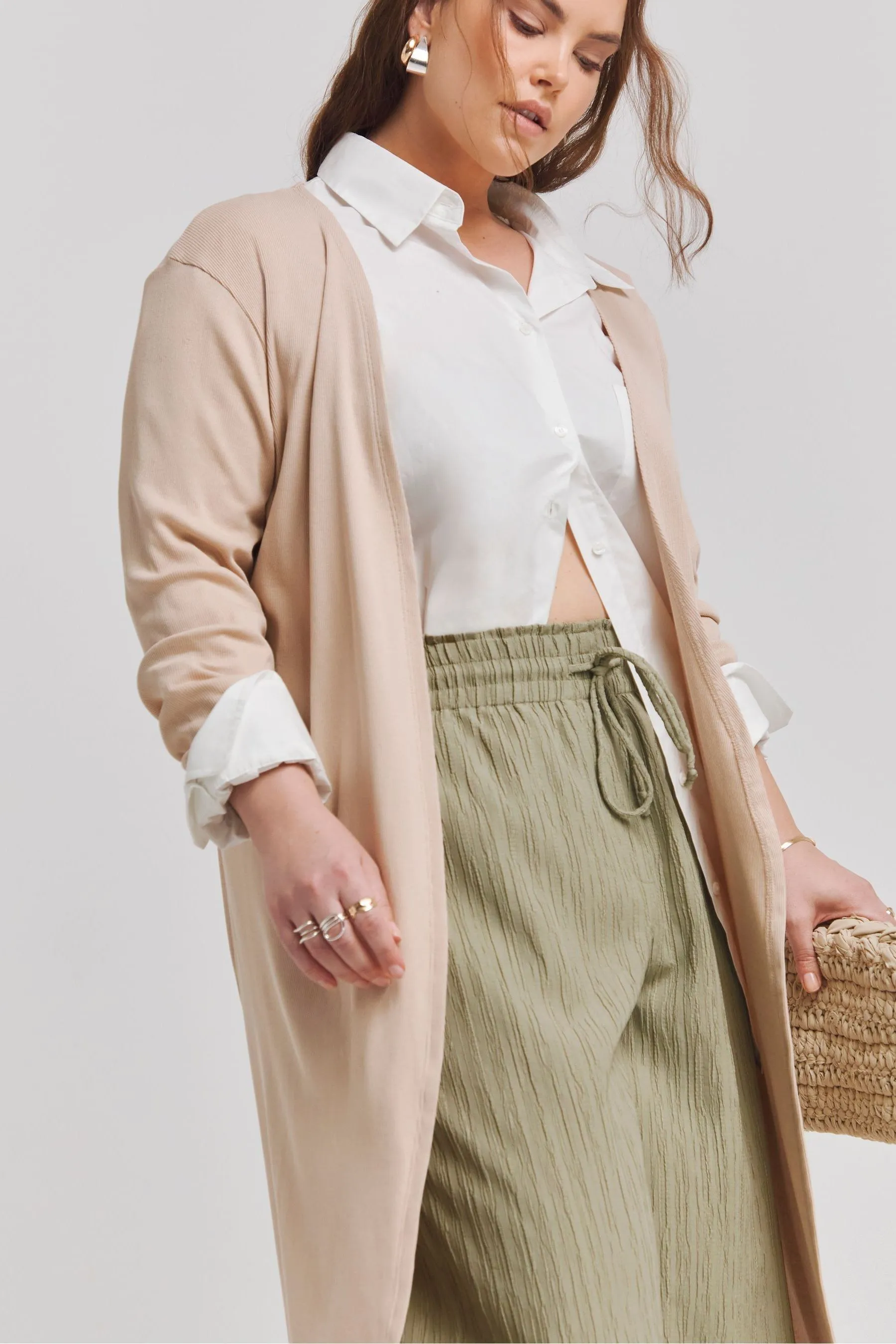 Simply Be - Cardigan lungo a coste