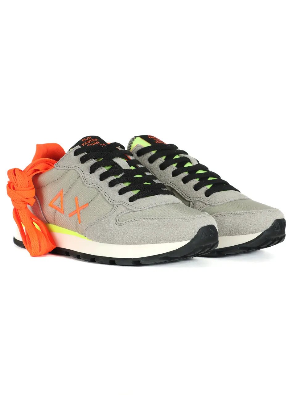 Sneakers in pelle e tessuto TOM FLUO