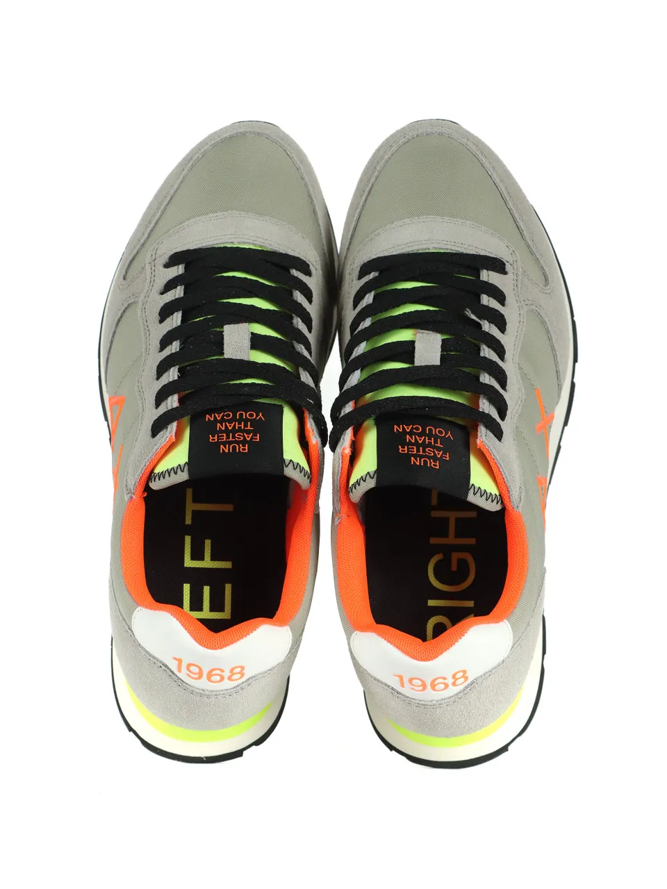 Sneakers in pelle e tessuto TOM FLUO