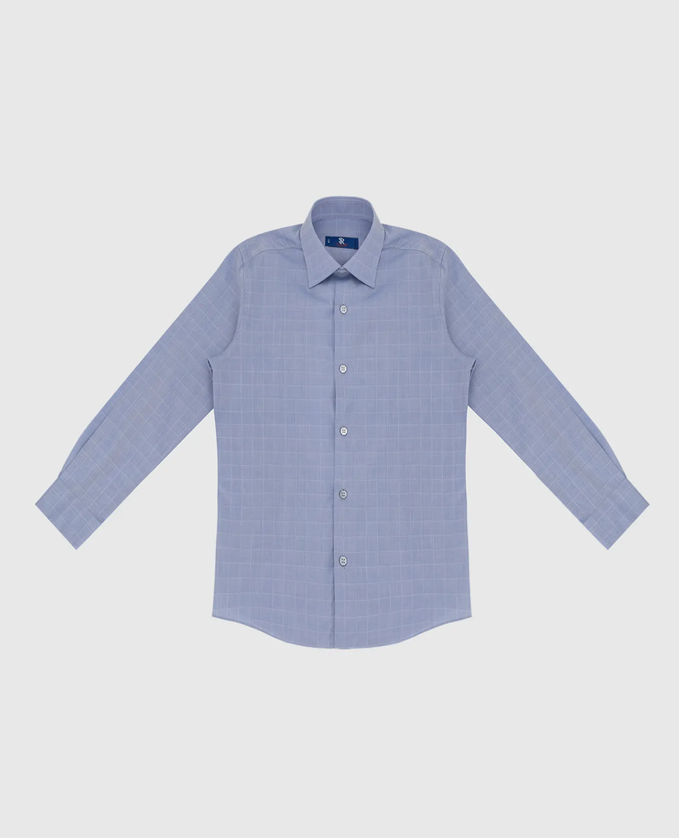 Stefano Ricci Camicia a quadretti azzurra per bambini YC002317LJ1701