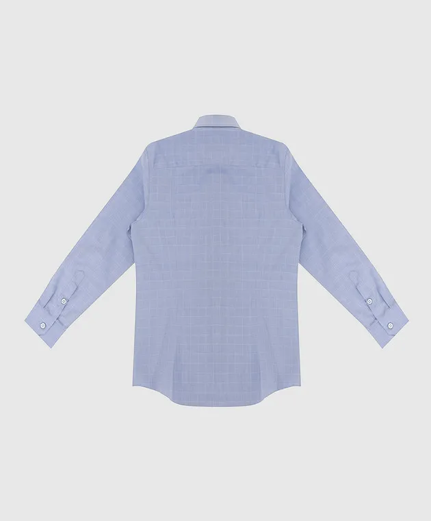 Stefano Ricci Camicia a quadretti azzurra per bambini YC002317LJ1701