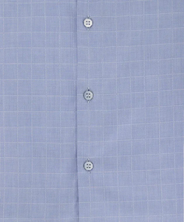 Stefano Ricci Camicia a quadretti azzurra per bambini YC002317LJ1701