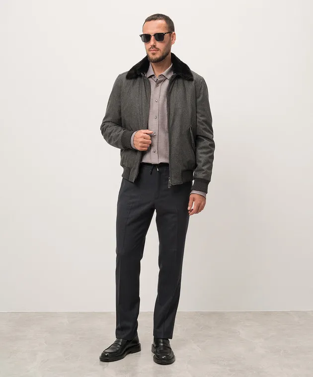 Stefano Ricci Camicia in cashmere beige con stampa testa d'aquila metallizzata MC007374R2861