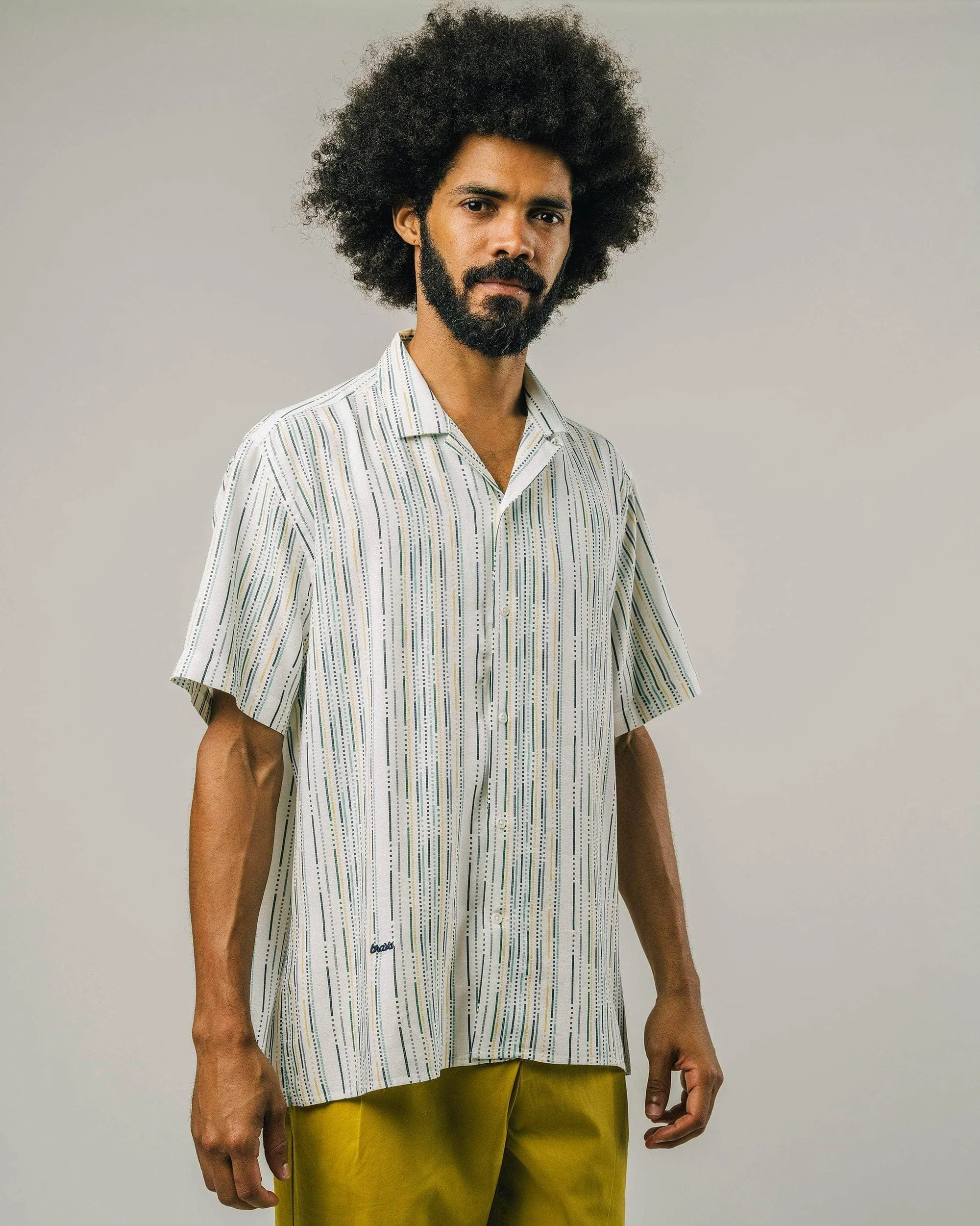 STRIPES ALOHA SHIRT - GREEN