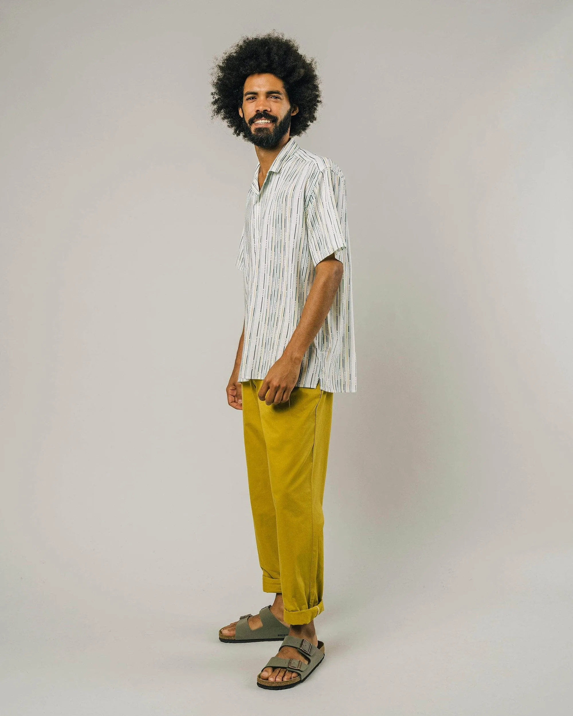 STRIPES ALOHA SHIRT - GREEN
