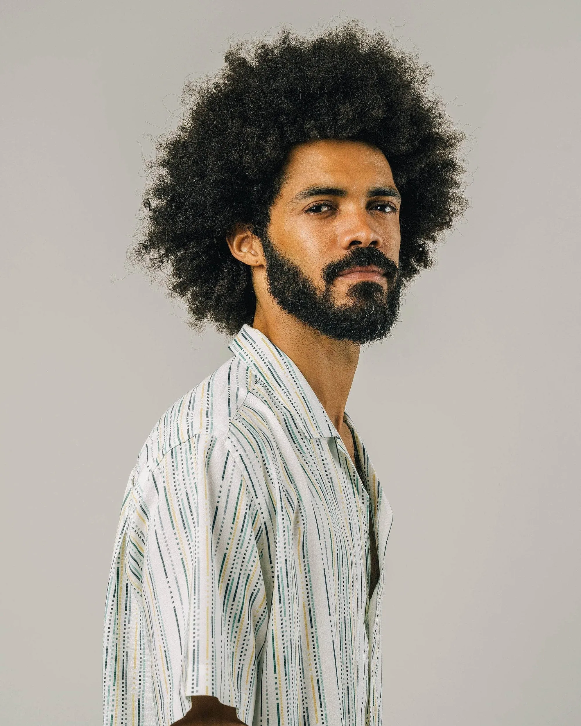 STRIPES ALOHA SHIRT - GREEN