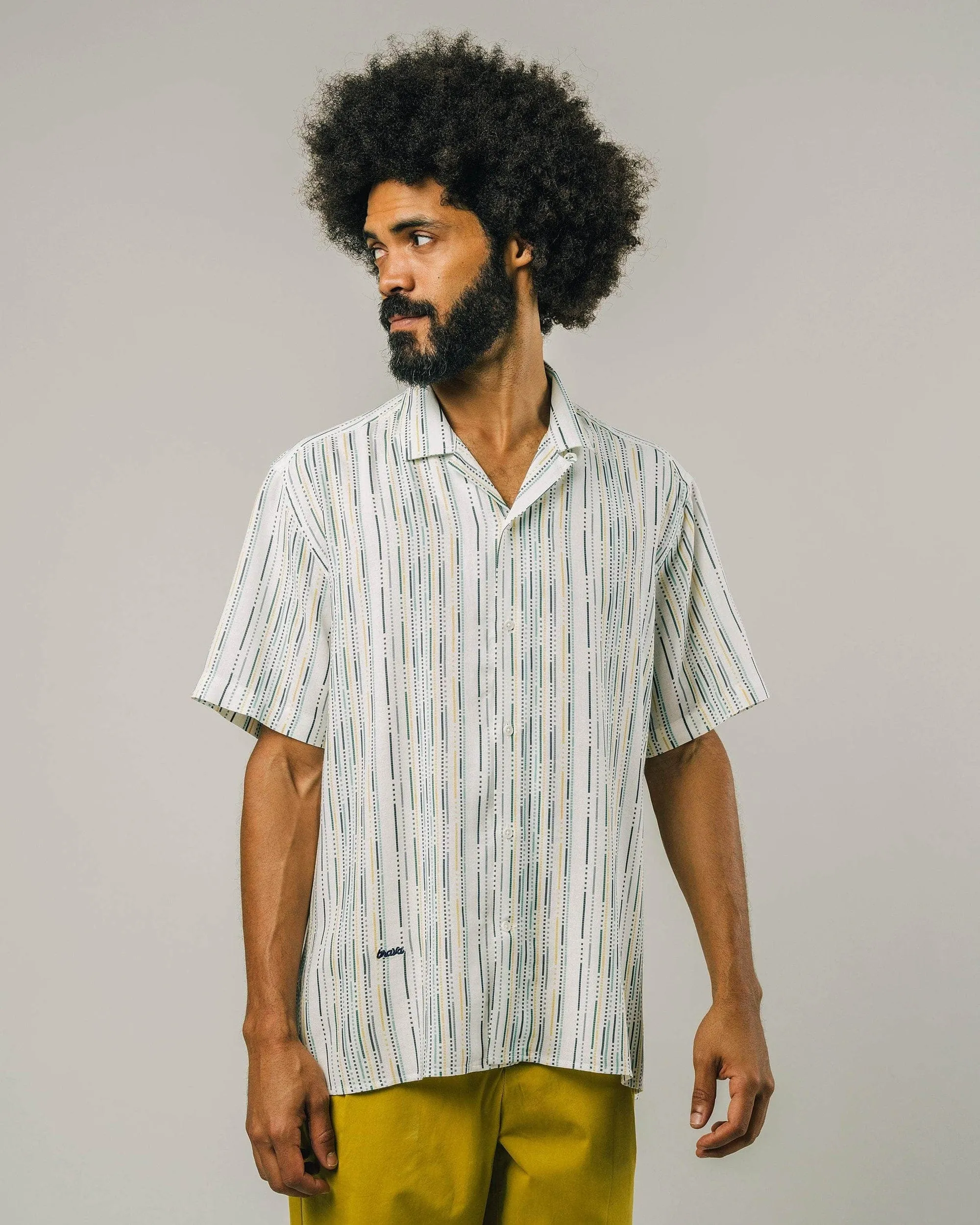 STRIPES ALOHA SHIRT - GREEN