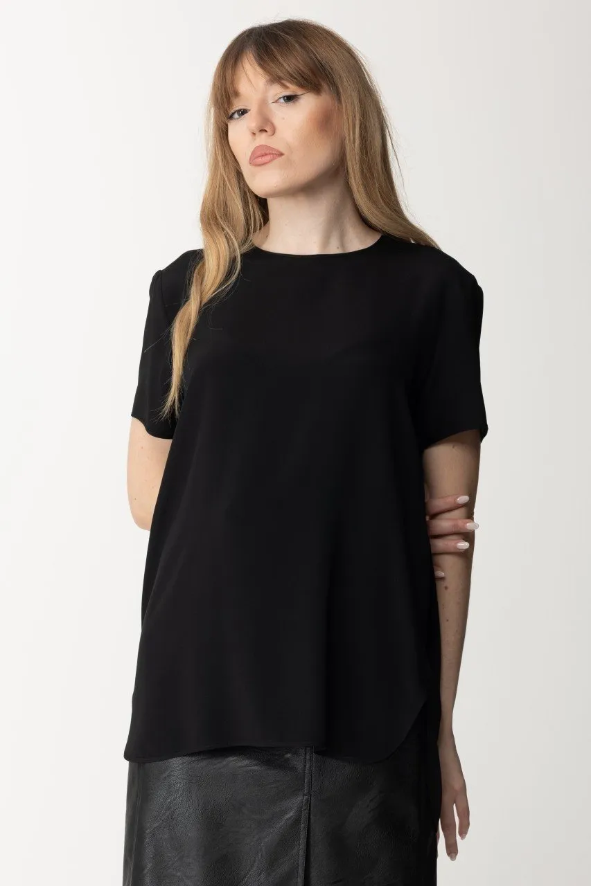 T-shirt in seta Nero