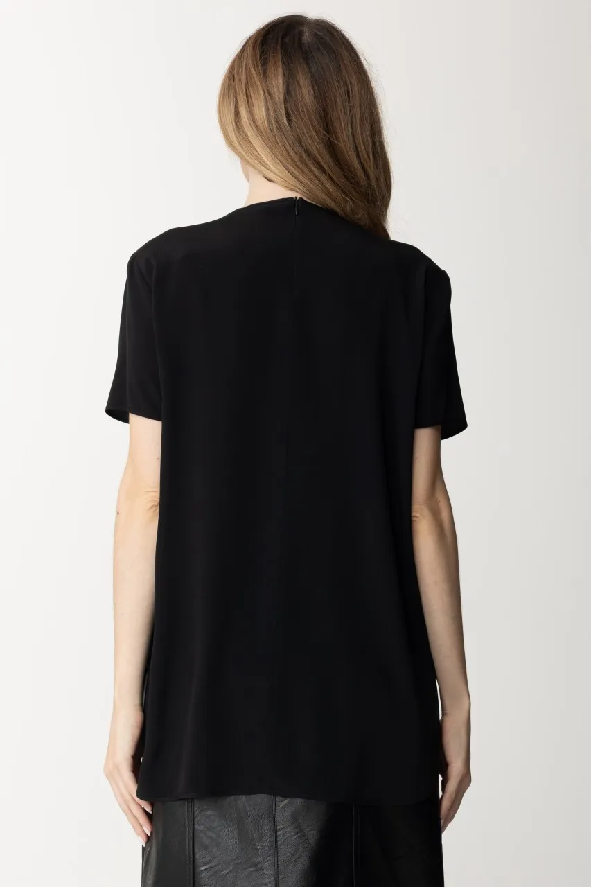 T-shirt in seta Nero