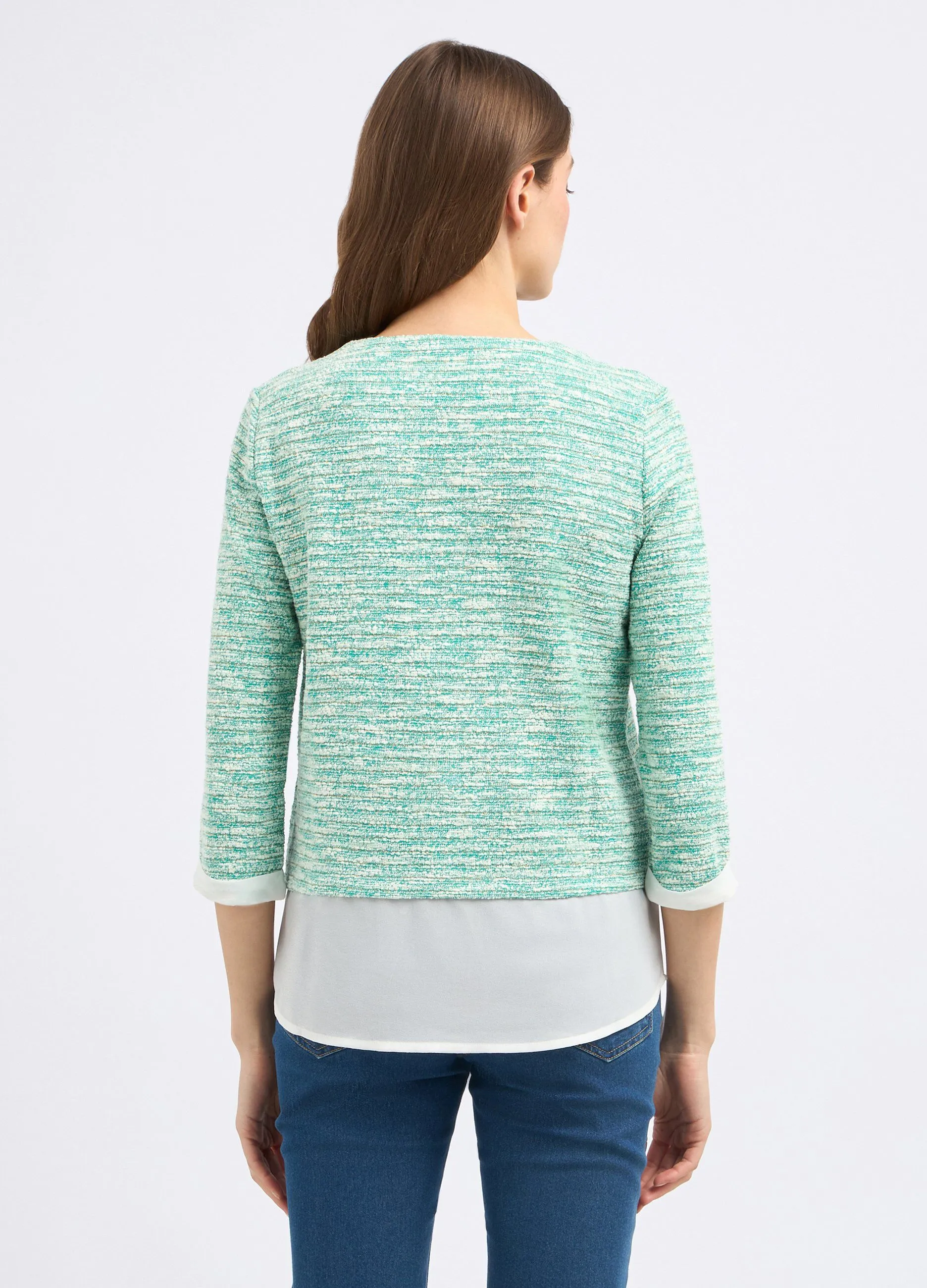 T-shirt in tessuto fancy con inserti donna