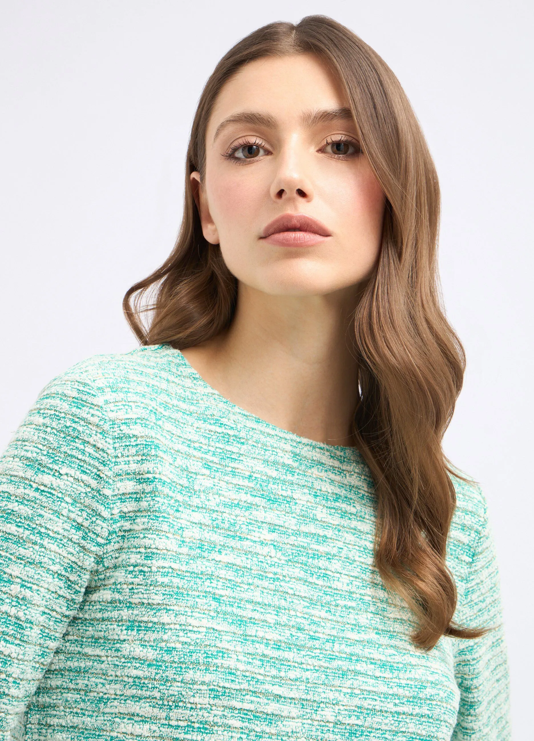 T-shirt in tessuto fancy con inserti donna