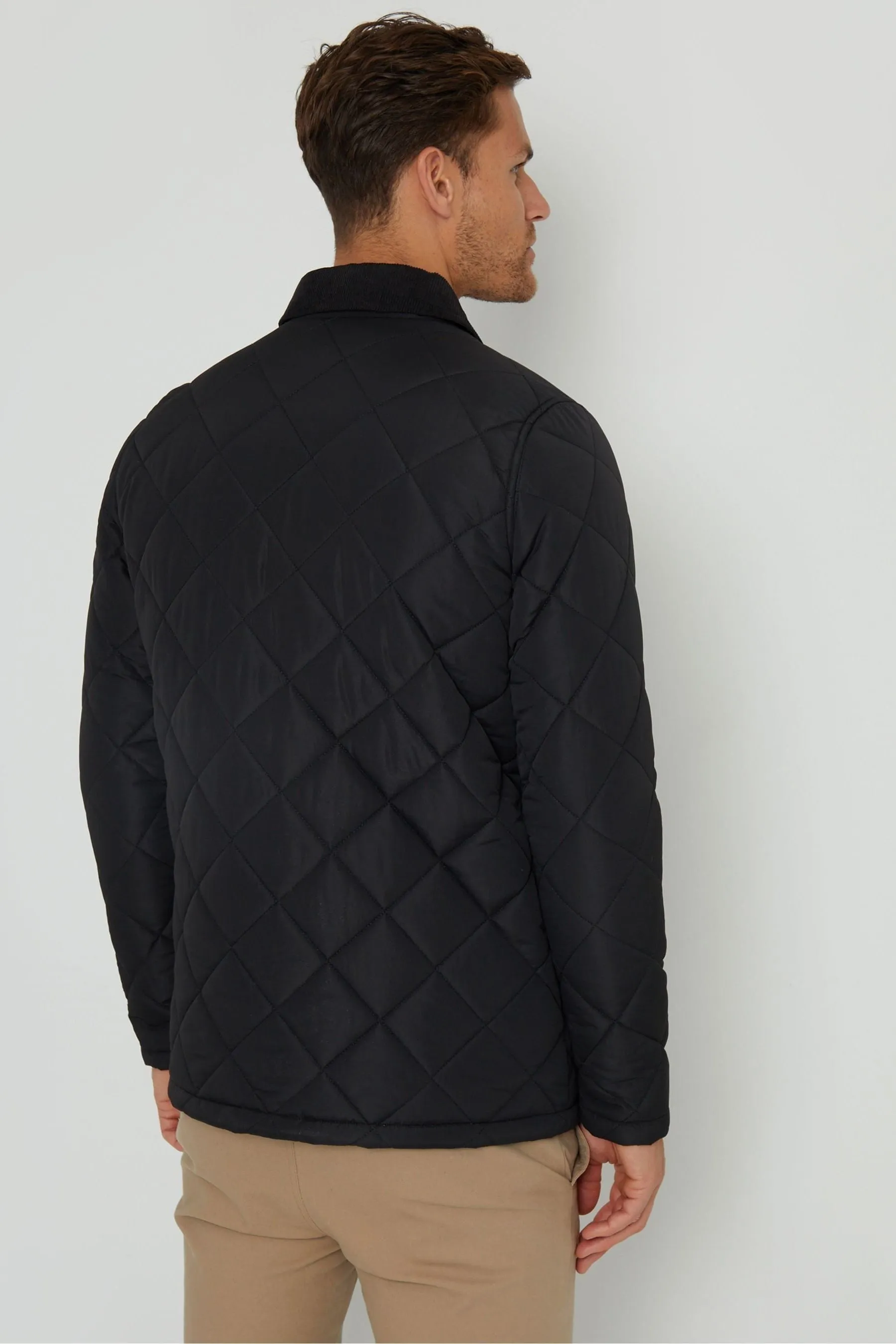 Threadbare - Con colletto Giacca trapuntata impermeabile a rombi    