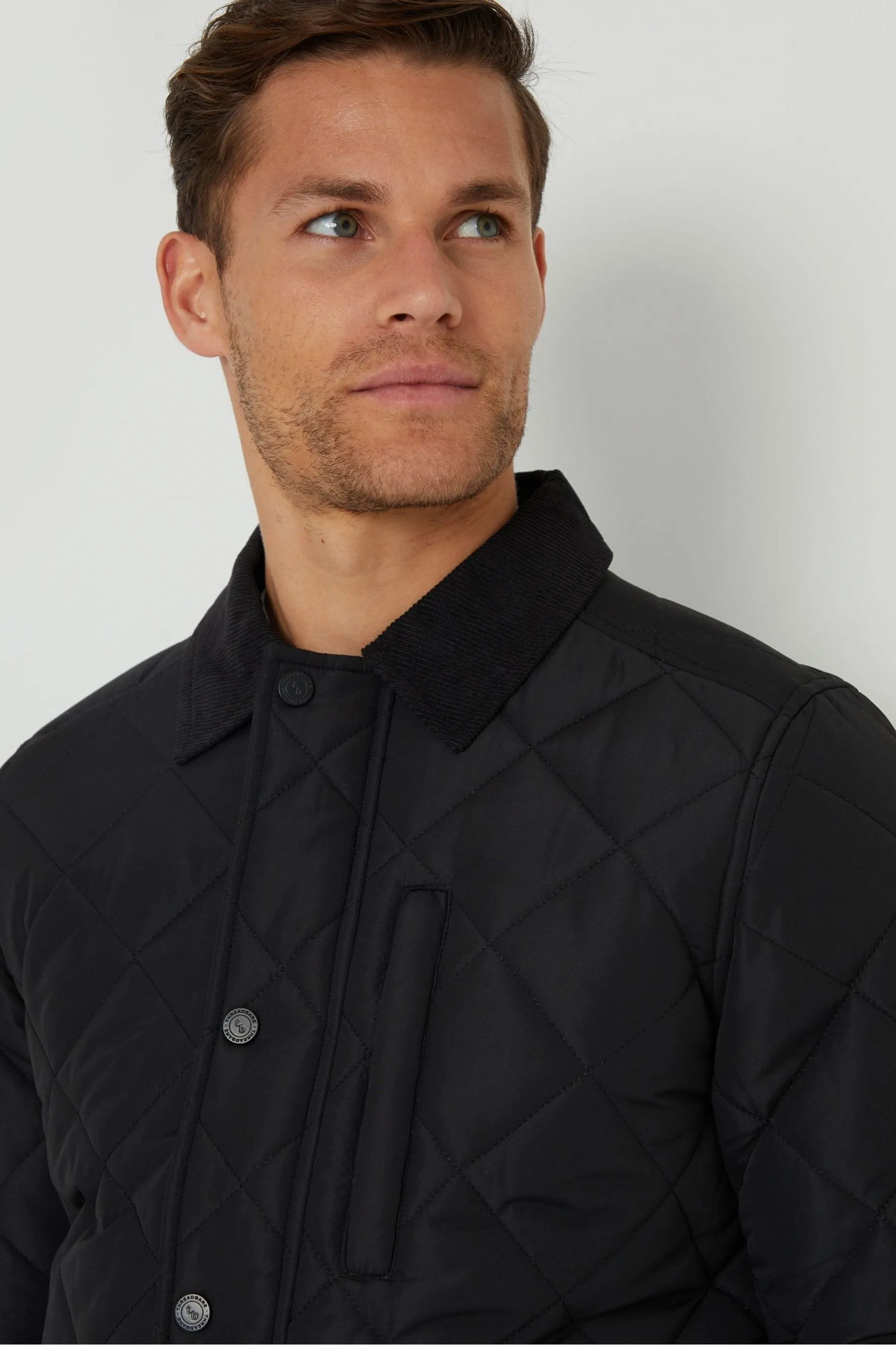 Threadbare - Con colletto Giacca trapuntata impermeabile a rombi    