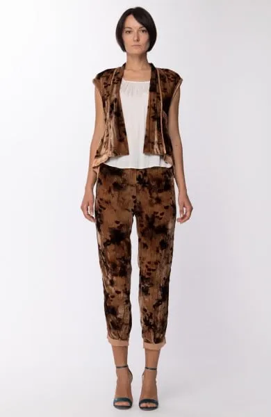 Top gilet in velluto Biscotto